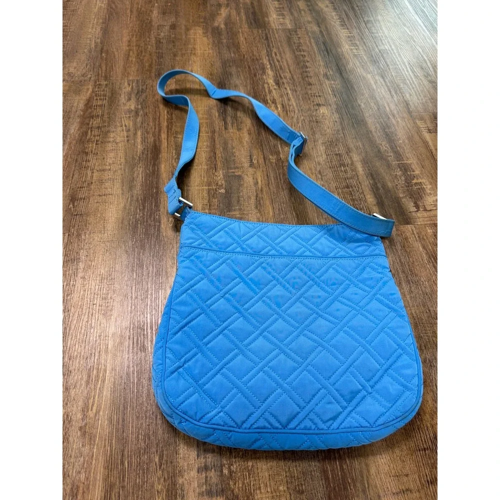 Vera Bradley Triple Zip Hipster Crossbody Bag Coastal Blue Quilted Microfiber